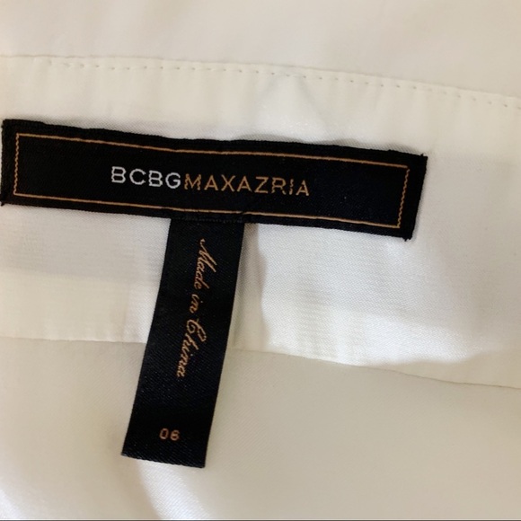 BCBGMaxAzria Black White Silk Chiffon Formal Maxi Dress - Picture 7 of 8